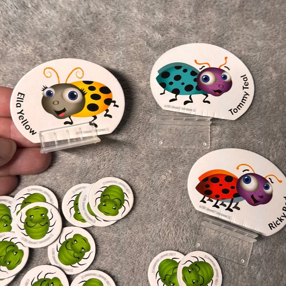 The Ladybug Game by Zobmondo 2004 Replacement‎ Pcs 4 Movers w/Stands & 61 Tokens